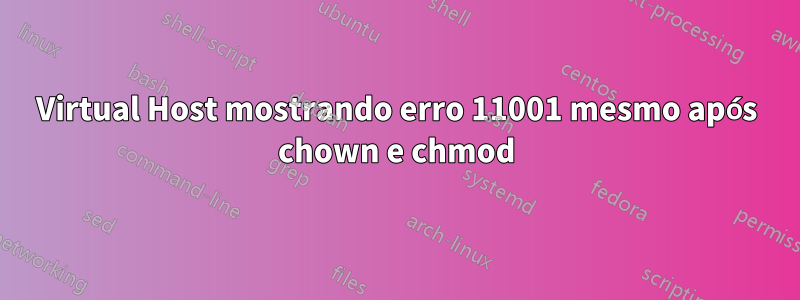 Virtual Host mostrando erro 11001 mesmo após chown e chmod