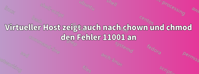 Virtueller Host zeigt auch nach chown und chmod den Fehler 11001 an