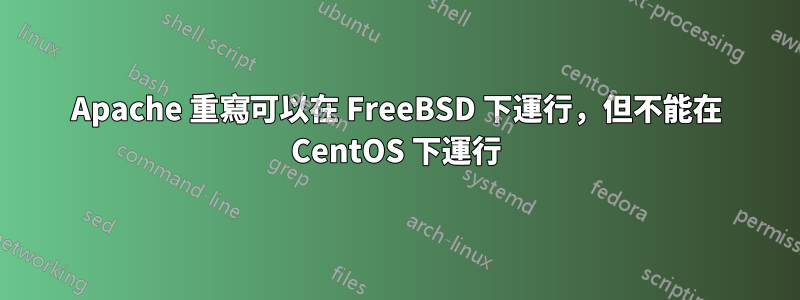 Apache 重寫可以在 FreeBSD 下運行，但不能在 CentOS 下運行