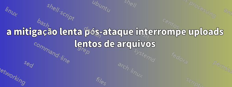 a mitigação lenta pós-ataque interrompe uploads lentos de arquivos