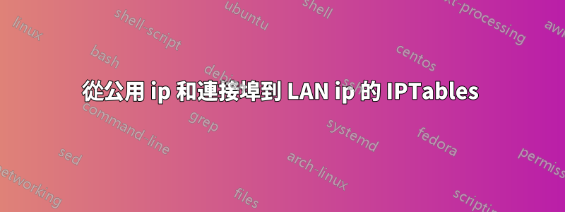 從公用 ip 和連接埠到 LAN ip 的 IPTables