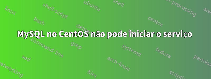 MySQL no CentOS não pode iniciar o serviço