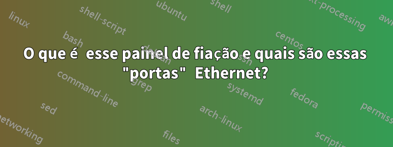 O que é esse painel de fiação e quais são essas "portas" Ethernet?