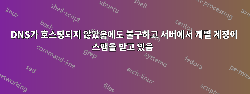 DNS가 호스팅되지 않았음에도 불구하고 서버에서 개별 계정이 스팸을 받고 있음 