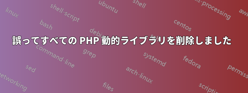 誤ってすべての PHP 動的ライブラリを削除しました 