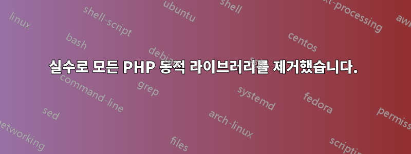 실수로 모든 PHP 동적 라이브러리를 제거했습니다.