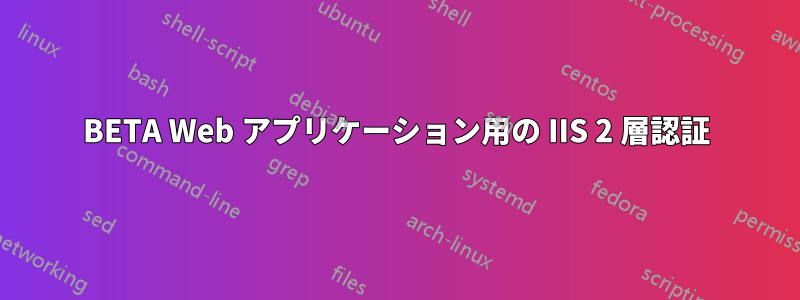 BETA Web アプリケーション用の IIS 2 層認証