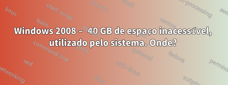 Windows 2008 – 40 GB de espaço inacessível, utilizado pelo sistema. Onde?