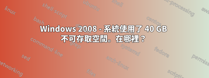 Windows 2008 - 系統使用了 40 GB 不可存取空間。在哪裡？