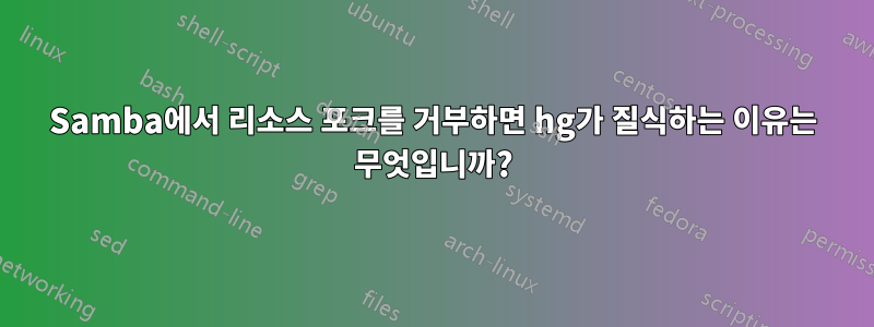 Samba에서 리소스 포크를 거부하면 hg가 질식하는 이유는 무엇입니까?