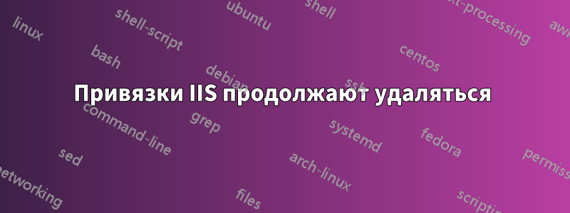 Привязки IIS продолжают удаляться