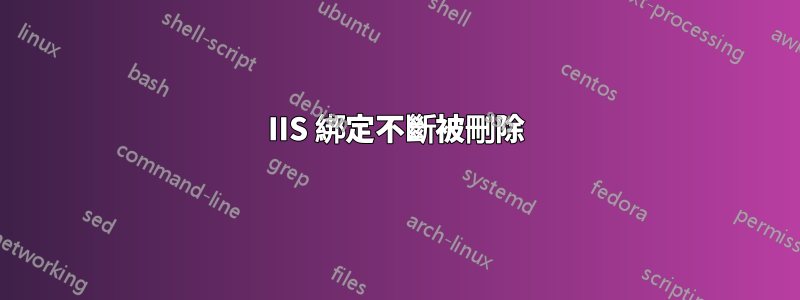 IIS 綁定不斷被刪除