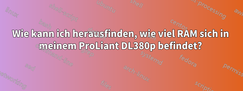 Wie kann ich herausfinden, wie viel RAM sich in meinem ProLiant DL380p befindet?