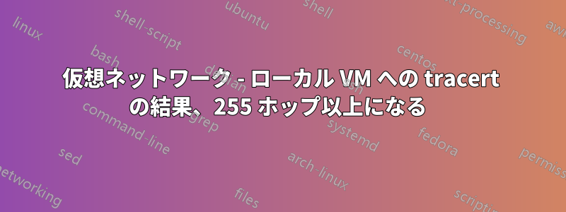 仮想ネットワーク - ローカル VM への tracert の結果、255 ホップ以上になる 