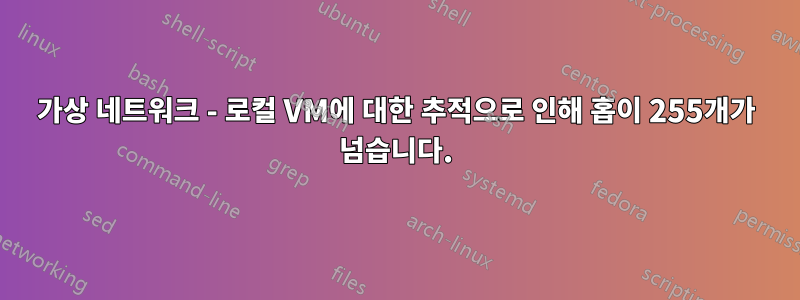 가상 네트워크 - 로컬 VM에 대한 추적으로 인해 홉이 255개가 넘습니다.