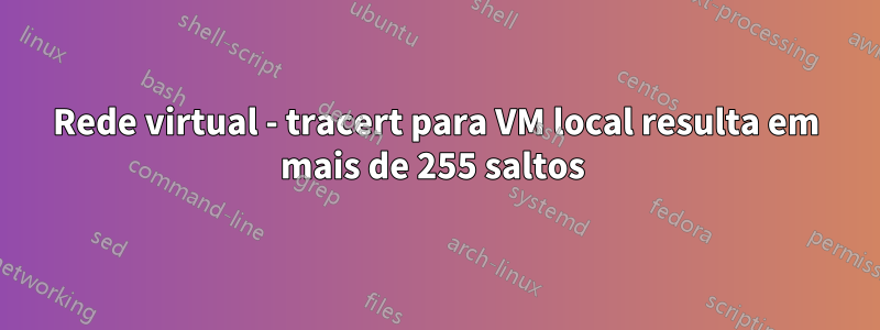 Rede virtual - tracert para VM local resulta em mais de 255 saltos 