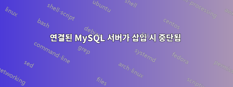 연결된 MySQL 서버가 삽입 시 중단됨