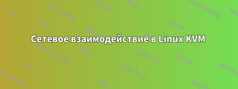 Сетевое взаимодействие в Linux KVM