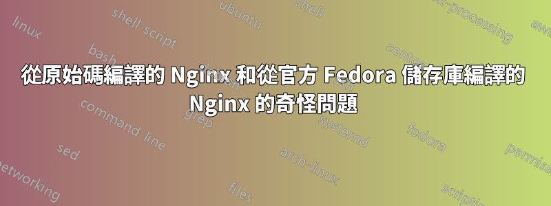 從原始碼編譯的 Nginx 和從官方 Fedora 儲存庫編譯的 Nginx 的奇怪問題