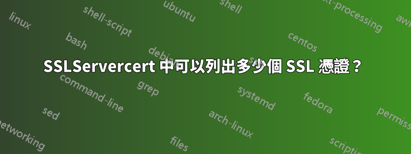 SSLServercert 中可以列出多少個 SSL 憑證？