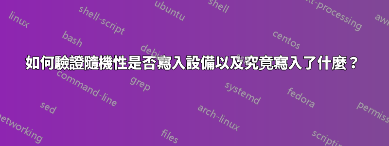 如何驗證隨機性是否寫入設備以及究竟寫入了什麼？