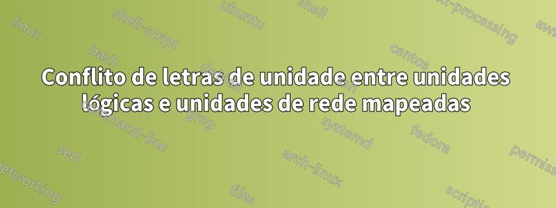 Conflito de letras de unidade entre unidades lógicas e unidades de rede mapeadas