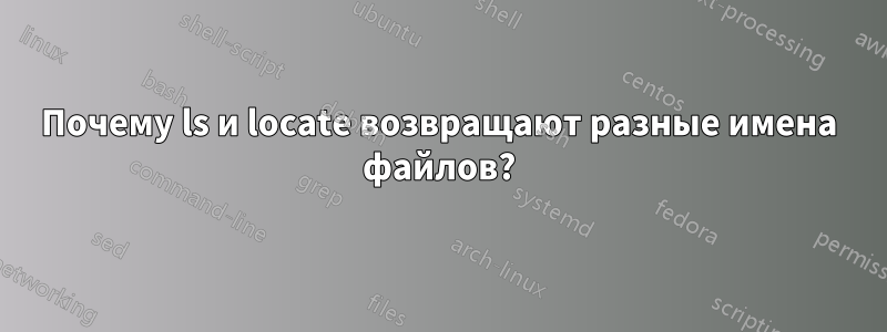 Почему ls и locate возвращают разные имена файлов?