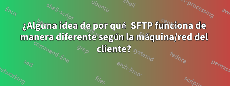 ¿Alguna idea de por qué SFTP funciona de manera diferente según la máquina/red del cliente?