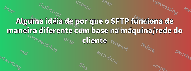 Alguma idéia de por que o SFTP funciona de maneira diferente com base na máquina/rede do cliente