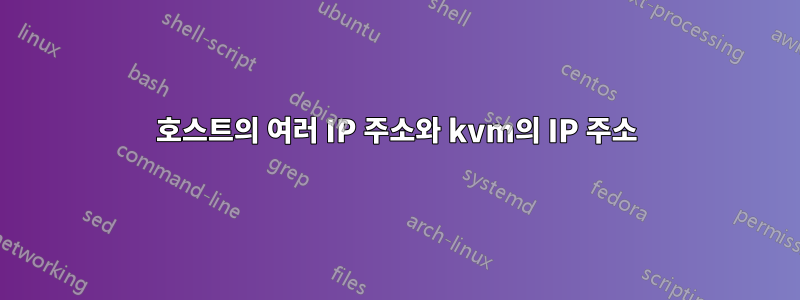 호스트의 여러 IP 주소와 kvm의 IP 주소