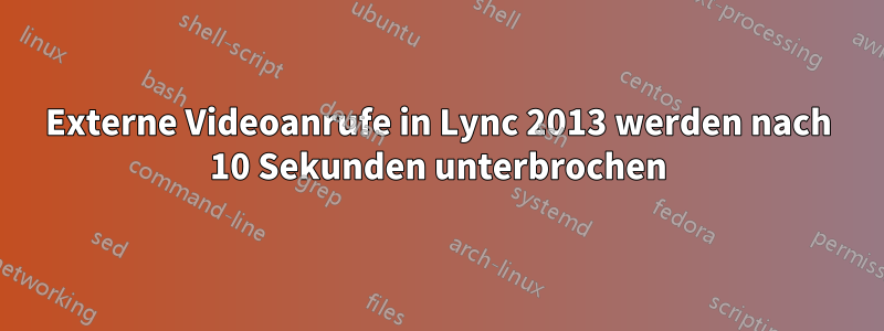 Externe Videoanrufe in Lync 2013 werden nach 10 Sekunden unterbrochen