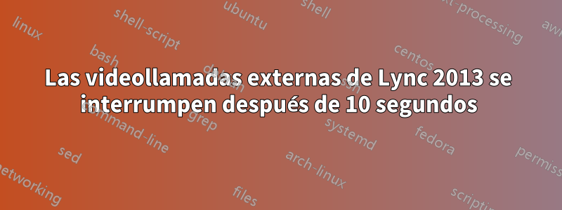 Las videollamadas externas de Lync 2013 se interrumpen después de 10 segundos