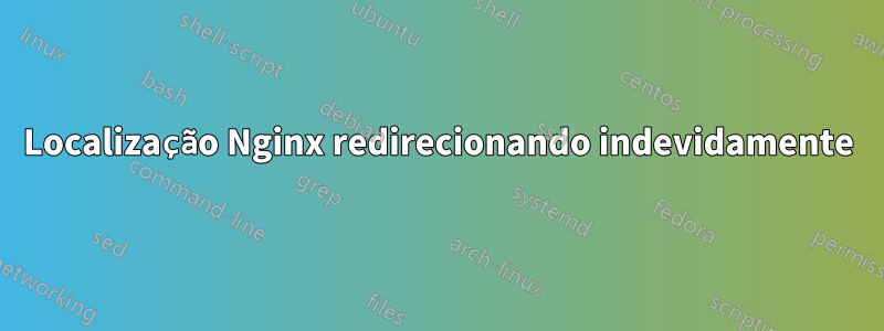 Localização Nginx redirecionando indevidamente