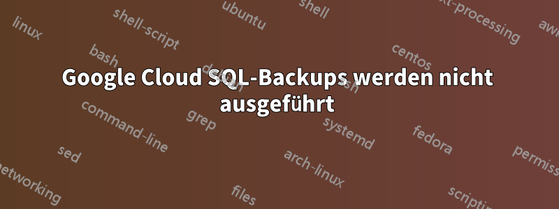 Google Cloud SQL-Backups werden nicht ausgeführt