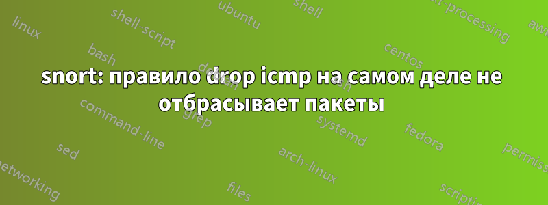 snort: правило drop icmp на самом деле не отбрасывает пакеты