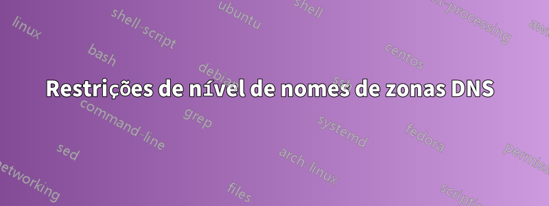 Restrições de nível de nomes de zonas DNS 