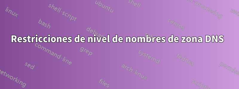 Restricciones de nivel de nombres de zona DNS 