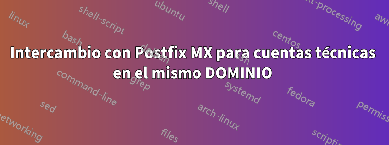 Intercambio con Postfix MX para cuentas técnicas en el mismo DOMINIO