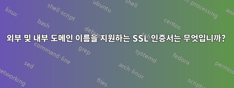 외부 및 내부 도메인 이름을 지원하는 SSL 인증서는 무엇입니까?