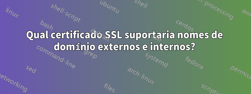 Qual certificado SSL suportaria nomes de domínio externos e internos?