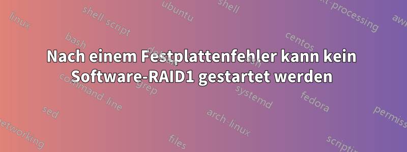 Nach einem Festplattenfehler kann kein Software-RAID1 gestartet werden