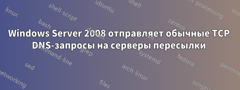 Windows Server 2008 отправляет обычные TCP DNS-запросы на серверы пересылки