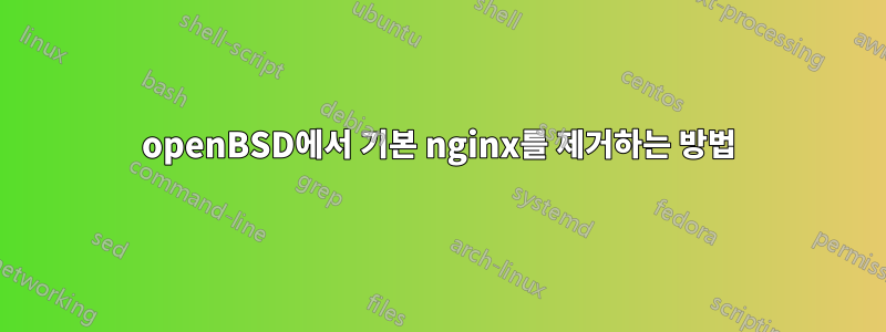 openBSD에서 기본 nginx를 제거하는 방법