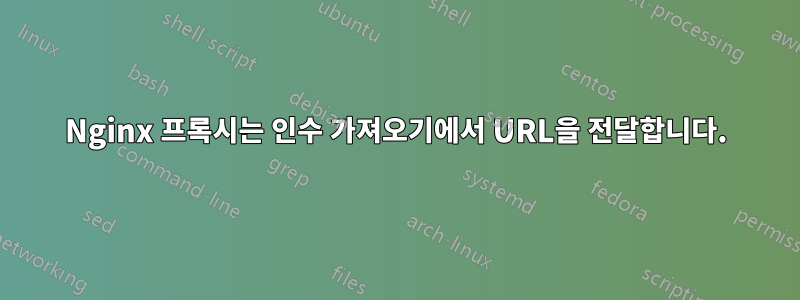 Nginx 프록시는 인수 가져오기에서 URL을 전달합니다.