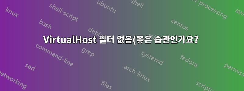 VirtualHost 필터 없음(좋은 습관인가요?)