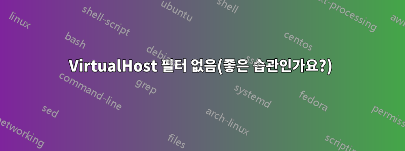 VirtualHost 필터 없음(좋은 습관인가요?)