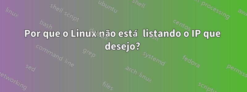 Por que o Linux não está listando o IP que desejo?