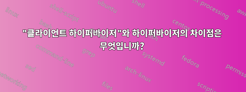 "클라이언트 하이퍼바이저"와 하이퍼바이저의 차이점은 무엇입니까?