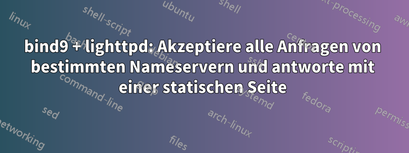 bind9 + lighttpd: Akzeptiere alle Anfragen von bestimmten Nameservern und antworte mit einer statischen Seite