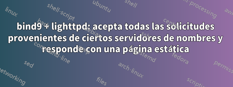 bind9 + lighttpd: acepta todas las solicitudes provenientes de ciertos servidores de nombres y responde con una página estática